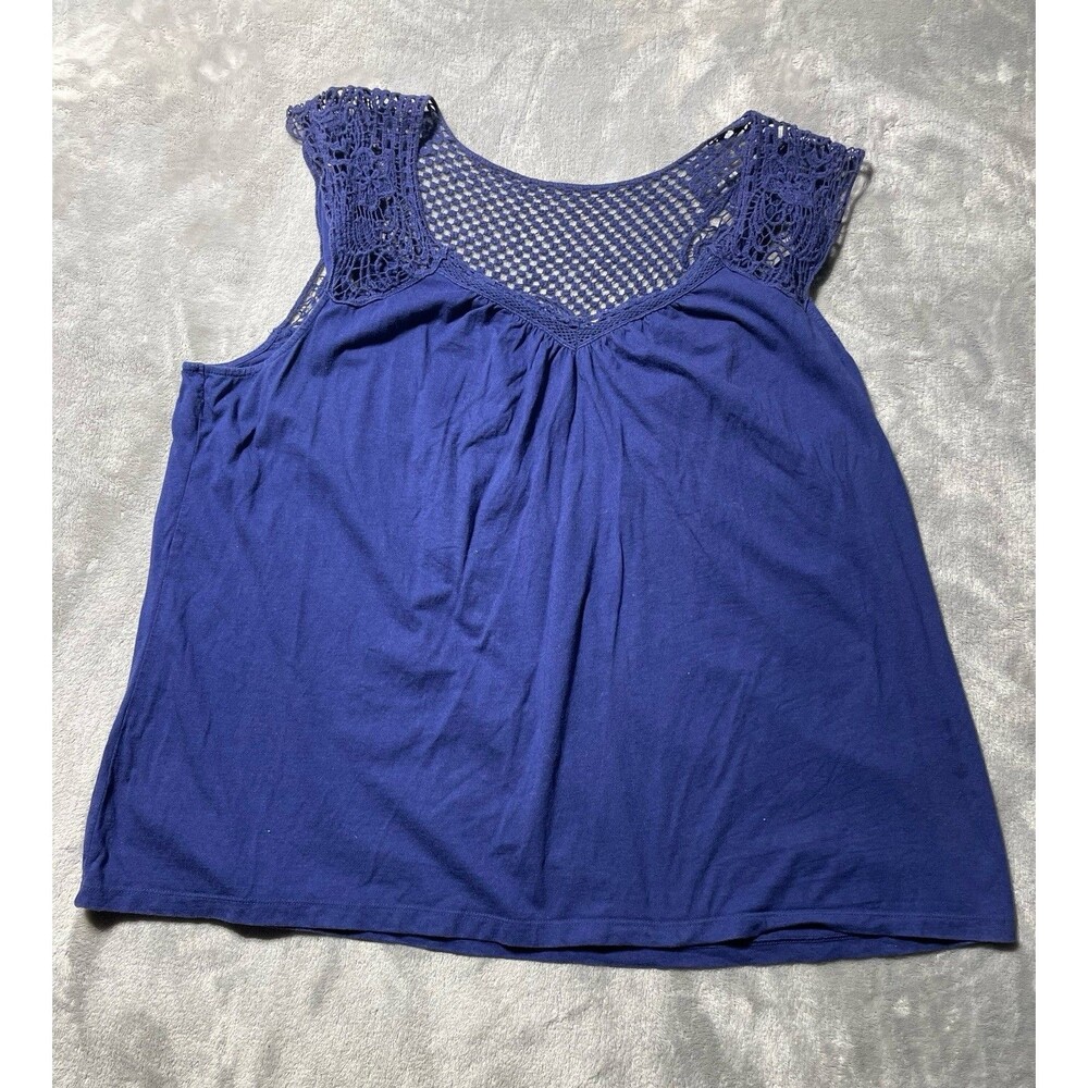 Apt.9 Crochet Accents Tank Top Casual Blouse Women’s 2X Purple